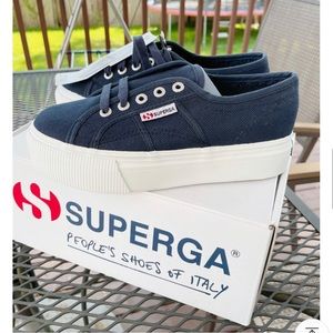 Superga platform 2750 sneakers women 6 in navy NWT